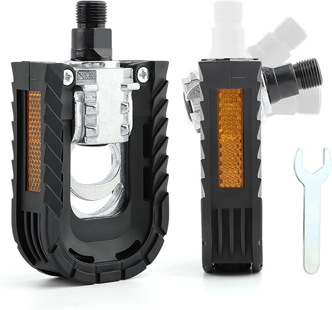 Folding Bike Pedals Mountain Bike Pedals Aluminum Alloy Bicycle Platfor-m Pedal with Reflective Strips,Non-Slip Wide Flat Cycling Pedal for E-Bike,Urban Commute,MTB Bikes