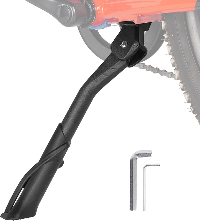 RUTU Bike Kickstand 24"-29",Adjustable Adult Bicycle Kickstand for Ebike,Mountain Bike,Fat Tire Bike,Non-Slip Sole Kick stand