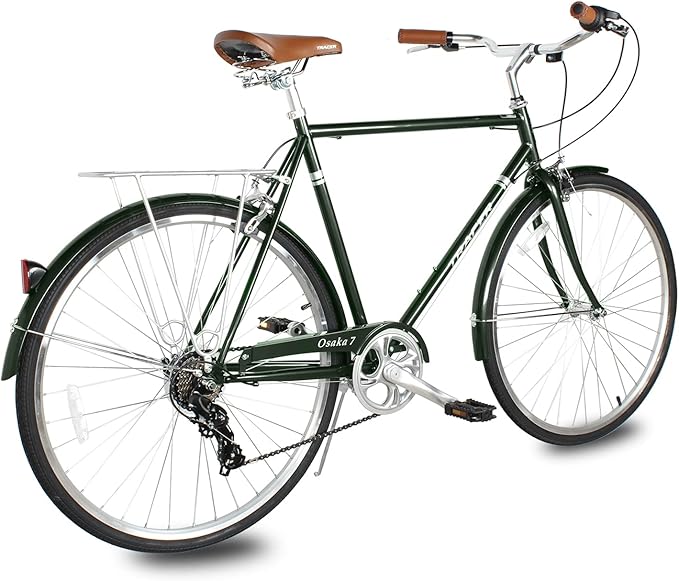 Tracer Osaka Hybrid Bikes, Steel Frame, Shimano Nexus Inter 3/7 Speed, Brown Seat Brown Grips, Road Bike, City Bike, Multiple Colors