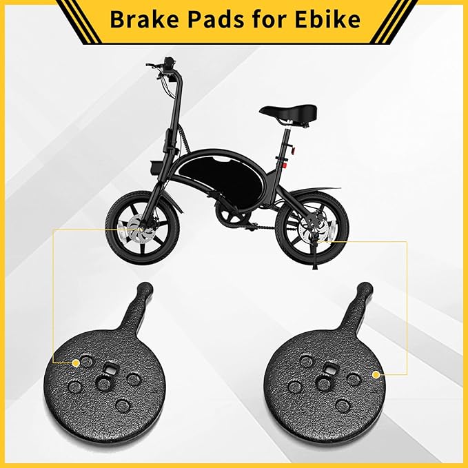 2 Pack Front Wheel and Rear Wheel Brake Pads,Compatible with Jetson Bolt Pro/DYU D1F D2F D3F Electric Bike