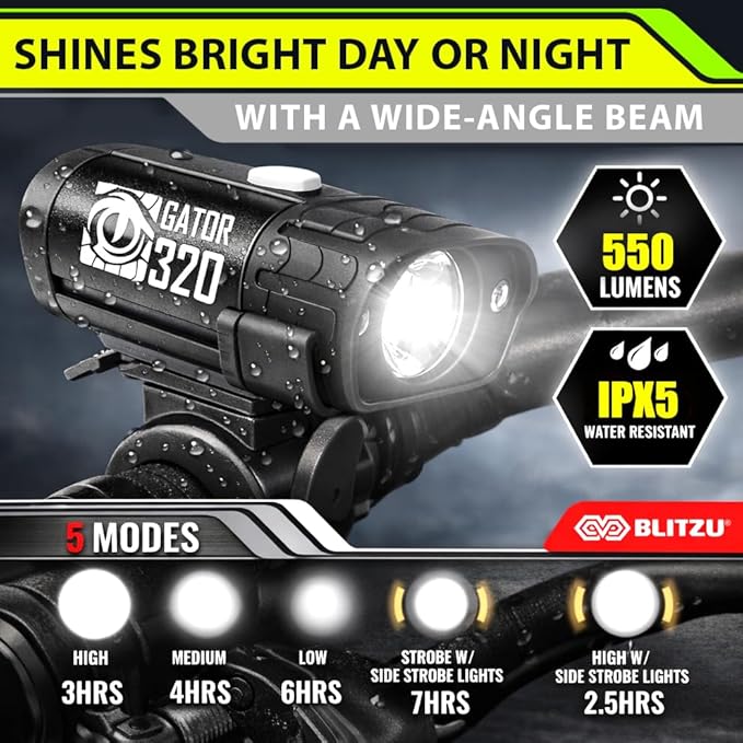 Bike Lights for Night Riding with Bell, Super Bright Bicycle Reflectors, USB Rechargeable Bike Lights Front and Back, Water-Resistant, 4+5 Modes Headlight Taillight Set for Safety, Men, Women & Kids