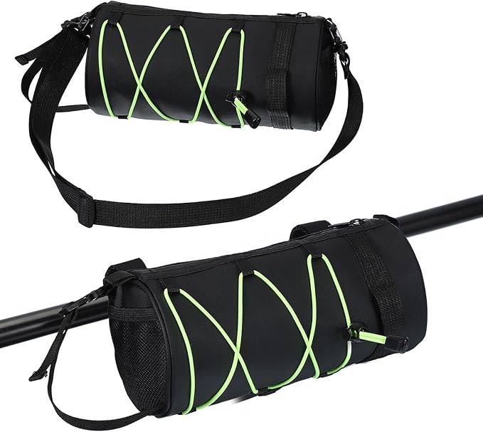 PATIKIL Bike Handlebar Bag, 2.5L Bicycle Frame Bag Waterproof Bicycle Front Pouch Accessories for Outdoor Cycling Mountain Road Bikes, Green