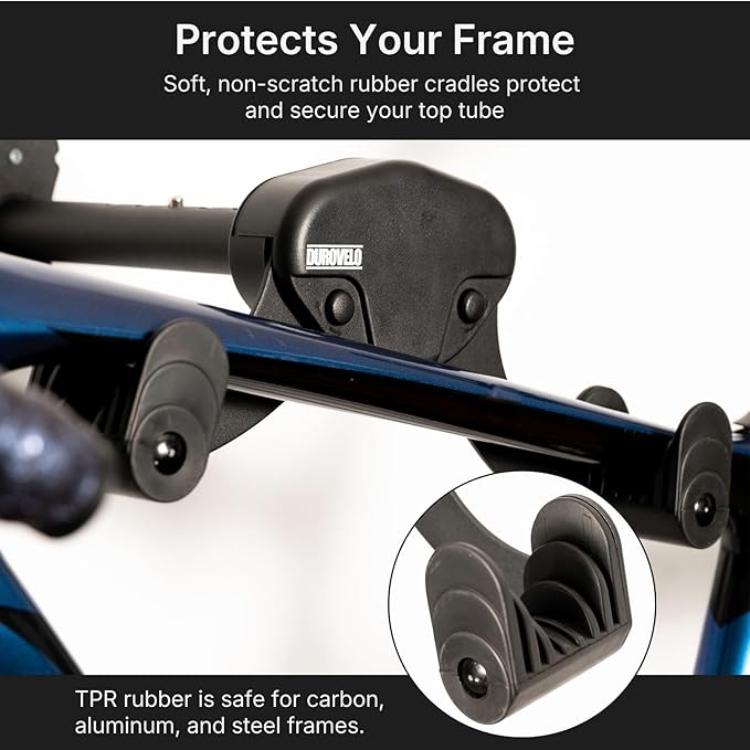 Bike Wall Mount - Horizontal Wall Hanger, Adjustable Design for Road, Mountain and Hybrid Bikes up to 48.5 lbs - Space-Saving Bike Rack for Garage or Apartment - Sturdy Indoor Bicycle Storage (2 Pack)