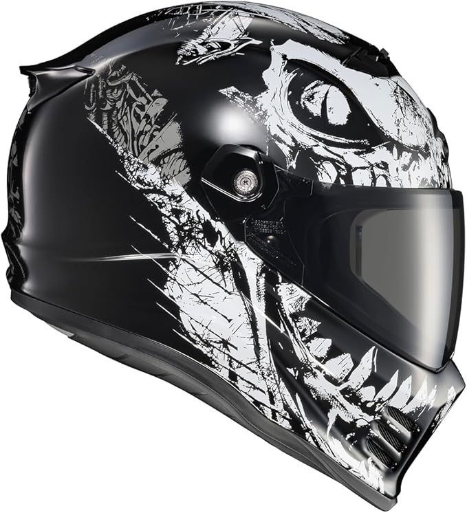 ScorpionEXO Covert FX Full Face Adult Motorcycle Helmet Street Fighter Style - Bluetooth Ready Speaker Pockets DOT ECE Caiman (Gloss Black - 2X-Large)