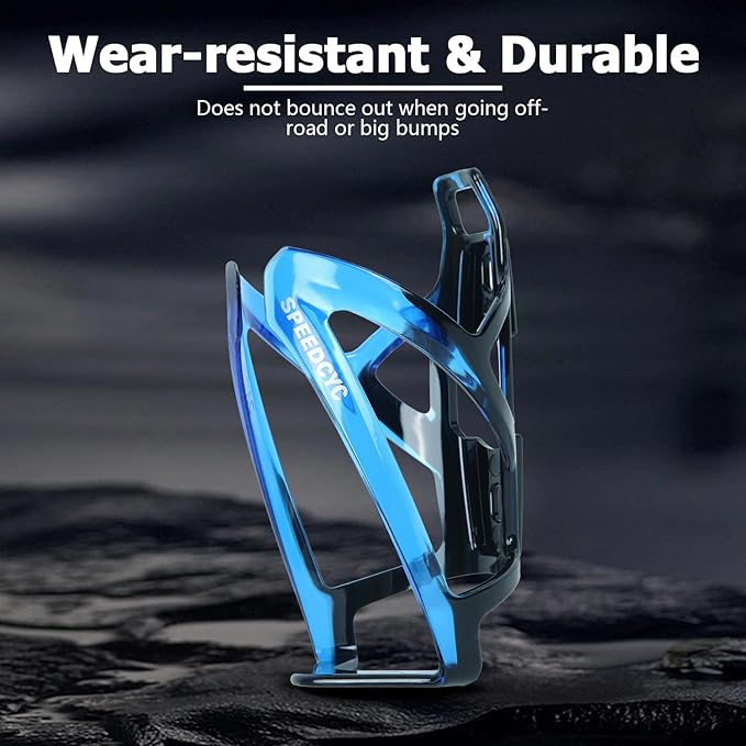 Bike Water Bottle Holder Ultra-Light Bicycle Bottle Cage with Screws Tool, Universal Cycling Cup Holder for MTB, Mountain Bikes,Blue 2 Pack