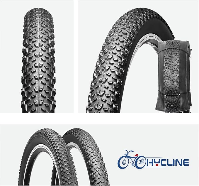 Hycline Mountain Bike Tire: 20/24/26/27.5-inch Folding Replacement High-Performance Wear-Resistant Bicycle Tires for MTB Off-Road Bike
