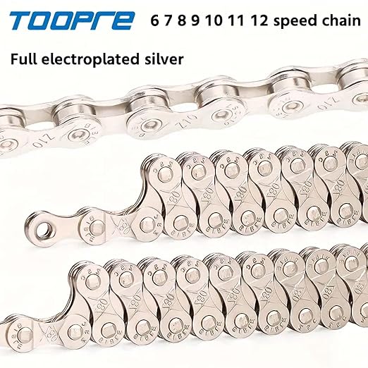 Toopre 6/7/8-Speed Bicycle Chain - 1/2x3/32 Inch Racing-Grade Steel Chain with 116 Links for Road and Mountain Bikes