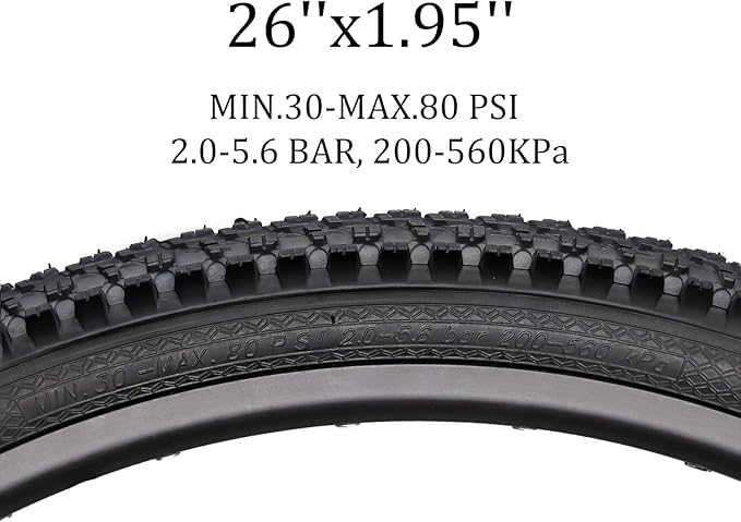Hycline Mountain Bike Tire: 20/24/26/27.5-inch Folding Replacement High-Performance Wear-Resistant Bicycle Tires for MTB Off-Road Bike