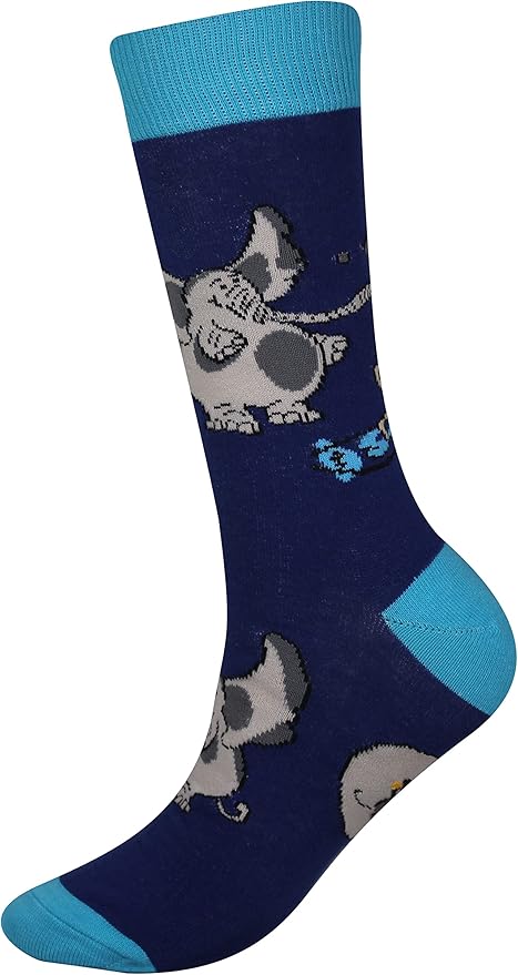 Cansok Men's 2/4 Packs Fun Crazy Novelty Dress Crew Socks
