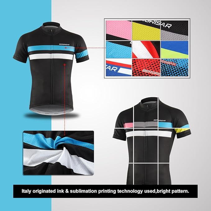 BERGRISAR Men's Cycling Jerseys Short Sleeves Bike Shirt