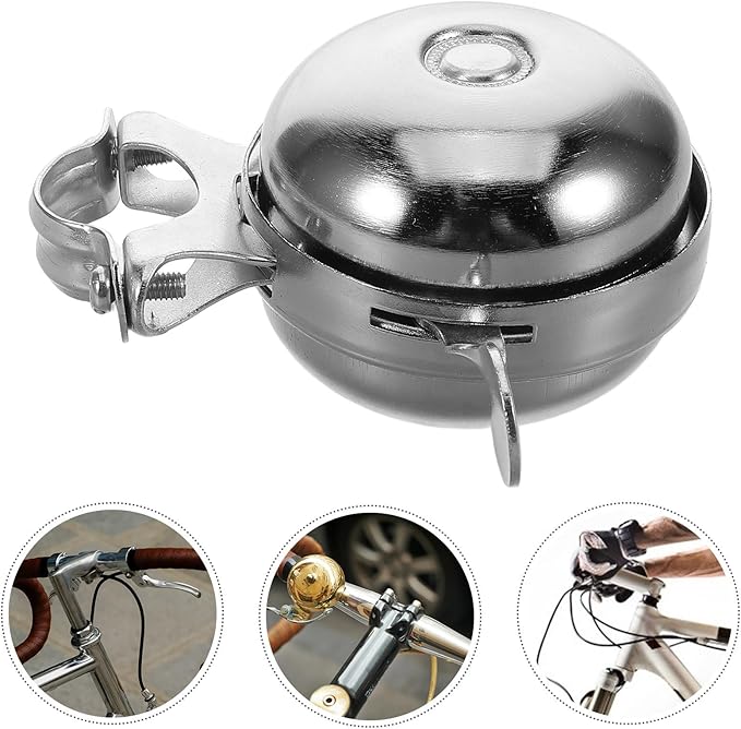 Retro Bicycle Bell Aluminum Loud Ring Vintage Bike Bell for Road Bikes Scooters and Motorcycles Sturdy Silver Metal Cycling Accessory