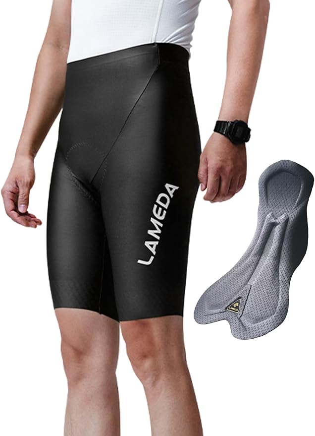 LAMEDA Padded Bike Shorts for Men Breathable Cycling Shorts with Padding Moisture-Absorbing Bicycle Shorts for Biking Road