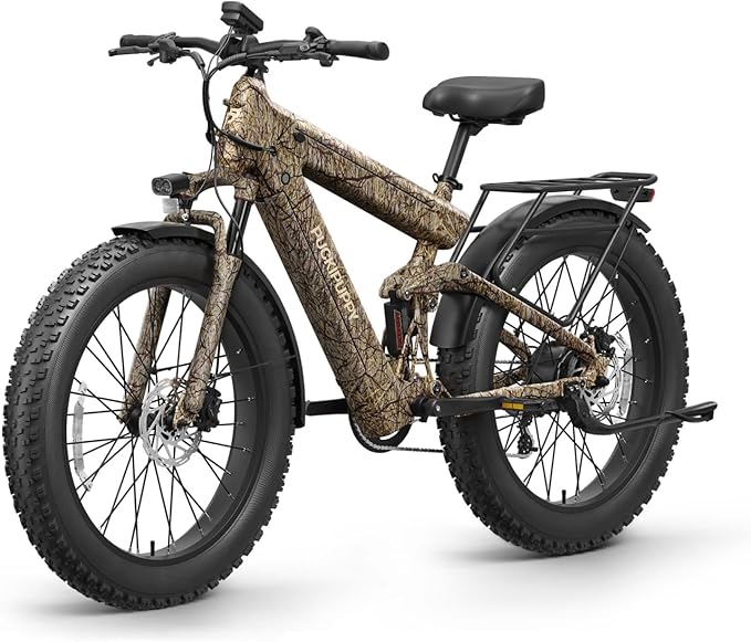 PUCKIPUPPY 1350W Electric Bike for Adults, 130 Miles Dual 48V 30Ah Long Range Ebike with Torque Sensor | 28MPH | 8-Speed | 26"x4" Fat Tires | Full Suspension | Long-Distance Travel (Bulldog Pro)