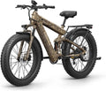 PUCKIPUPPY 1350W Electric Bike for Adults, 130 Miles Dual 48V 30Ah Long Range Ebike with Torque Sensor | 28MPH | 8-Speed | 26"x4" Fat Tires | Full Suspension | Long-Distance Travel (Bulldog Pro)