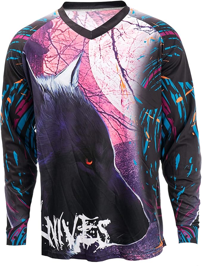 PSPORT Men's Motocross Jersey Long Sleeve Motocross Shirt Men Mountain Dirt Bike Jersey Downhill Riding Racing Clothing Tops