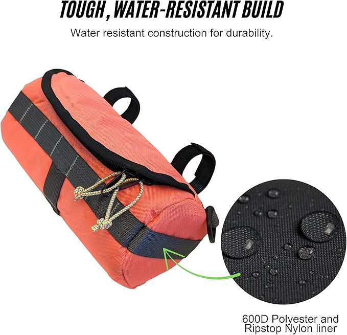 Handlebar Bag (Bikeday Cake) | 2 Liter Capacity | Spacious Bike Bag w/ 2 Extra Long Buckle Straps & 1 Hook-and-Loop Strap | Water Resistant Front Basket | Bike Accessories | Made in USA