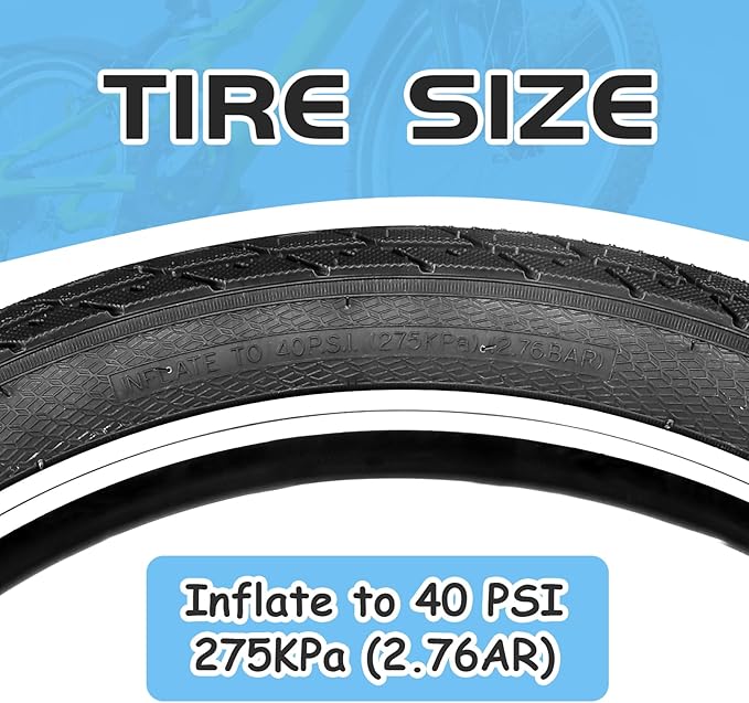 ZUKKA 20 x 2.35 Bike Tire 1/2 Pack 20 inch x 2.35 BMX Bike Tire Folding Replacement Tire for MTB Mountain Bike, BMX Bicycle Commuter Bike