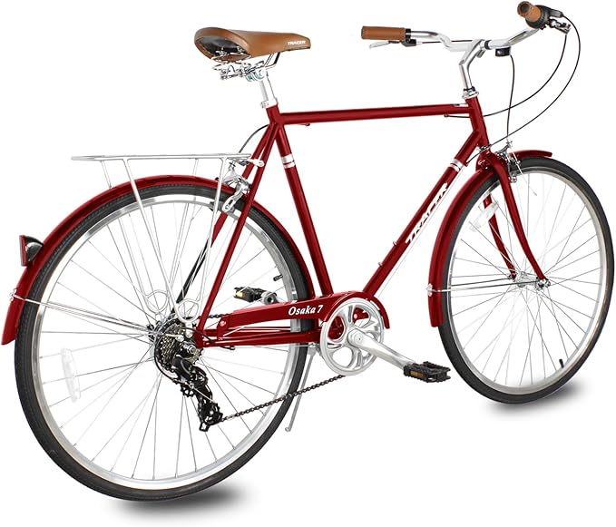 Tracer Osaka Hybrid Bikes for Women/Men,Steel Frame, 7-Speed/Inter-3 Speed, 700c Wheels,City Bike,Comfort Bike,Commuter Bike,Womens Bike Multiple Color
