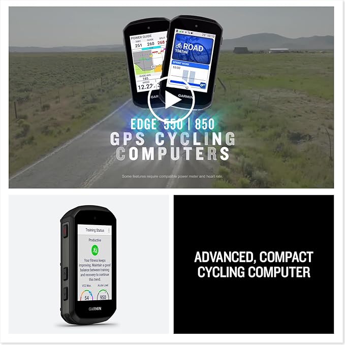 Garmin® Edge® 850, Compact GPS Cycling Computer, Vivid Color Touchscreen Display, Bike-Specific Mapping, Advanced Training and Performance Insights