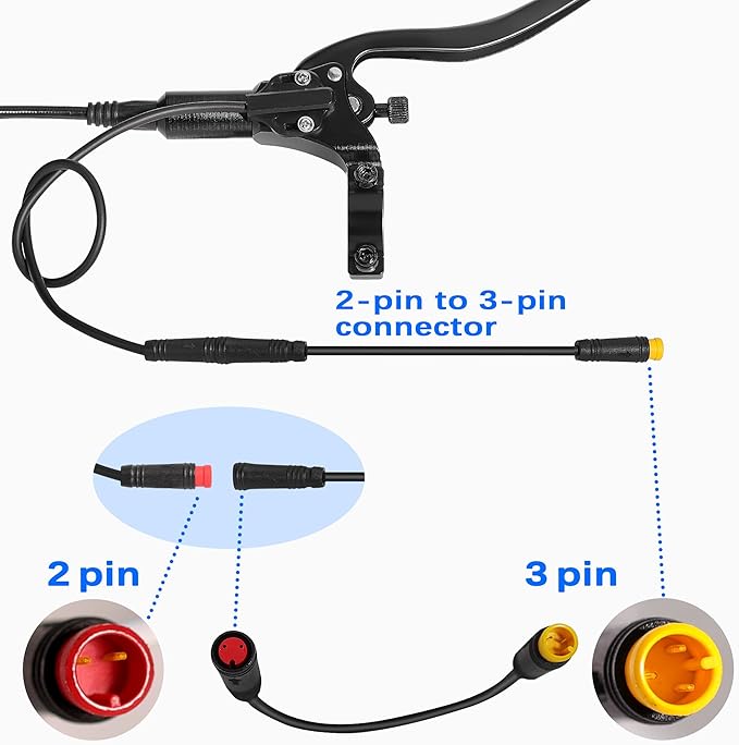 E-Bike Hydraulic Disc Brake Set 4-Pistons/2-Pistons,2-PIN/3-PIN Pre-Bled with Mineral Oil Brakes Kit,Front and Rear Set,180mm 2.3mm Thick Rotors