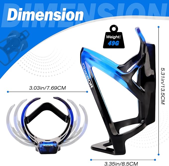 GXCROR Air Cage Bicycle Bottle Cage with Stealth Airtag Storage,Bike Water Bottle Holder,Water Bottle Holder for Bike,Durable,Bike Cup Holder for Most Bottle (BlackBlue&Bottle)