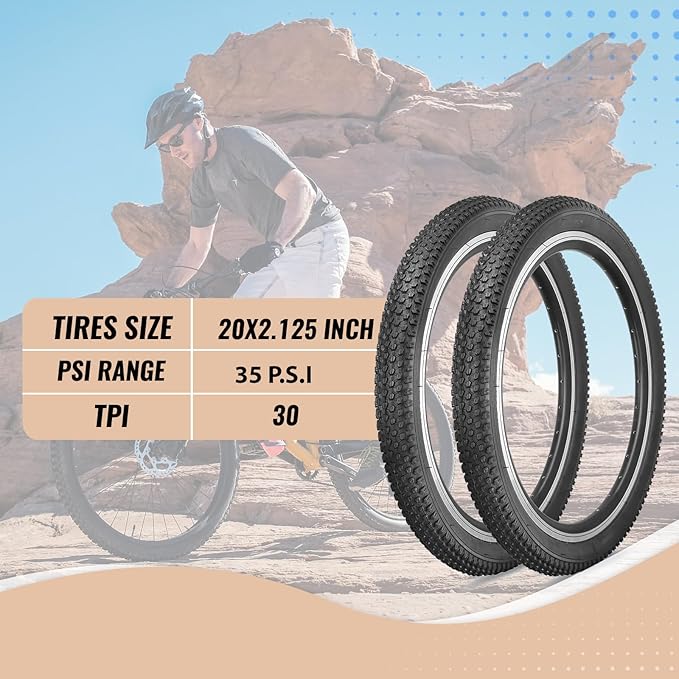MOHEGIA Mountain Bike Tires - 20/24/26/27.5 Inch Folding MTB Bicycle Tires Replacement,Steel Bead All-Terrain and High-Performance Durable for Off-Road,Street & Trail Adventures