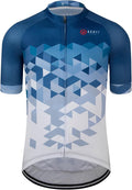 GCRFL Men's Cycling Jersey Short Sleeve Biking Shirt with 3 Rear Pockets + Zipper Pocket Breathable Quick Dry Bicycle Jersey