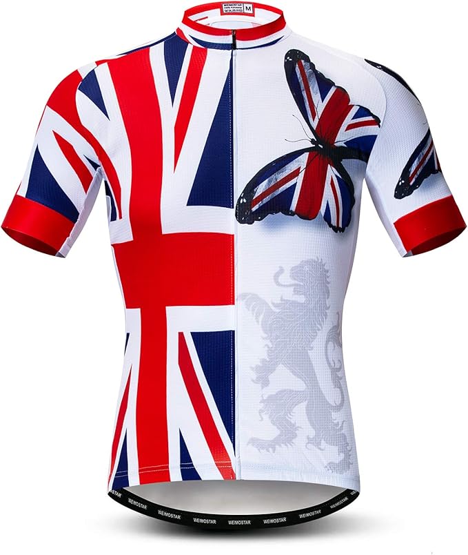 Men's Cycling Jerseys Tops Biking Shirts Short Sleeve Full Zipper Bike Clothing