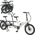 Folding Tandem Bike,20 Inch 7-Speed Two Person Bicycle, High Carbon Steel City Beach Cruiser with Dual Disc Brakes, Adjustable Seat Height, Portable 2-Seater Bike for Travel