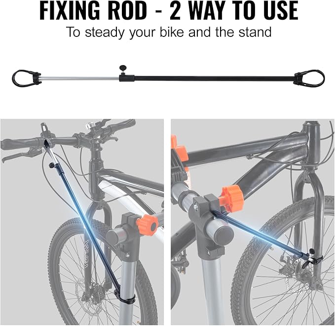 VEVOR Bike Repair Stand, 4-Leg Steel Bicycle Repair Stand, 42.5"-74.8" Adjustable Height Bike Maintenance Work Stand with Magnetic Tool Tray, Foldable Bike Service Stand for Home, Shop (Max 80 Pounds)
