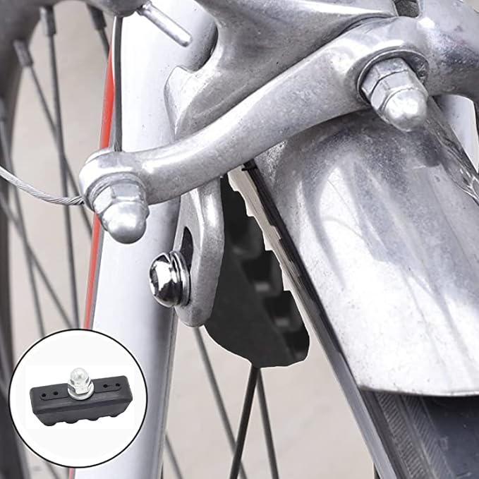 2 Pair Bike Brake Pads, Rubber V-Brake Pads for Mountain & Road Bicycles, Quiet & Non-Skid Cycling Accessories for Enhanced Safety