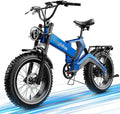 2000W/3000W Peak Motor Electric Bike for Adults, 48V/52V 25AH/30AH Battery Full Suspension Foldable Ebike, 20"x4.0" Fat Tires 35MPH Dirt Bike, 100/120 Miles Hydraulic Brake Magnesium Alloy Motorcycle