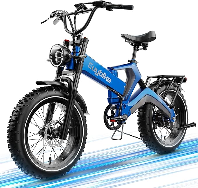 2000W/3000W Peak Motor Electric Bike for Adults, 48V/52V 25AH/30AH Battery Full Suspension Foldable Ebike, 20"x4.0" Fat Tires 35MPH Dirt Bike, 100/120 Miles Hydraulic Brake Magnesium Alloy Motorcycle
