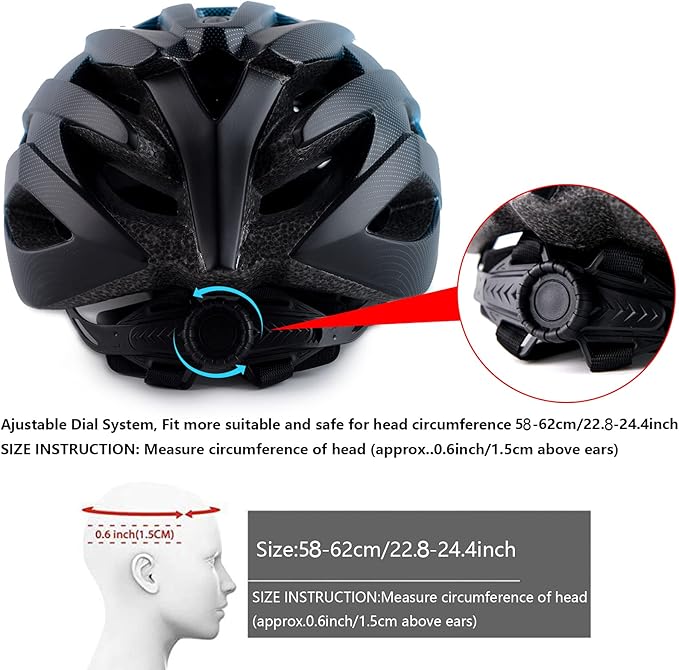 Adult Bike Helmets, Adjustable Mens Womens Bicycle Helmet, Lightweight Road Mountain Cycling Safety Sports Helmets with Detachable Visor