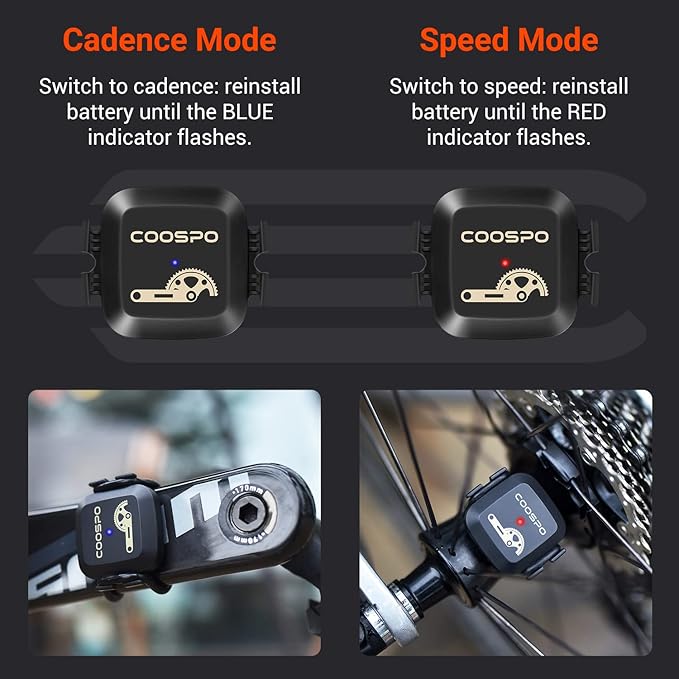 COOSPO Bike Computer GPS Wireless, ANT+ Cycling Computer GPS with Bluetooth, Multifunctional ANT+ Bicycle Computer GPS with 2.4 LCD Screen, Bike Speedometer with Auto Backlight IP67