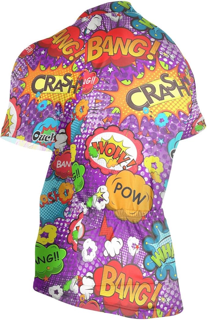 Men's Cycling Bike Jersey Short Sleeve Moisture Wicking, Breathable, Quick Dry Biking Shirt with 3 Rear Pockets