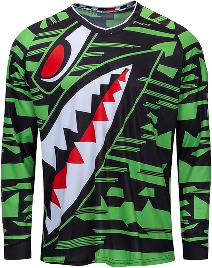 PSPORT Men's Motocross Jersey Long Sleeve Motocross Shirt Men Mountain Dirt Bike Jersey Downhill Riding Racing Clothing Tops