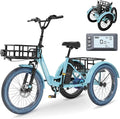 MOPHOTO Electric Tricycle for Adults, 20in 3 Wheels Folding Electric Bicycle Bikes, 48V 500W Electric Trike Ebike with Aluminum Frame, Removable Battery