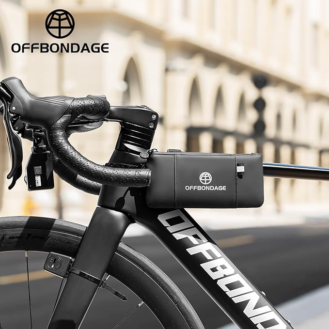 Top Tube Bike Bag for Bicycle - Waterproof Bicycle Frame Bag Secure & Minimalist Bike Pouch Fits Road & Mountain