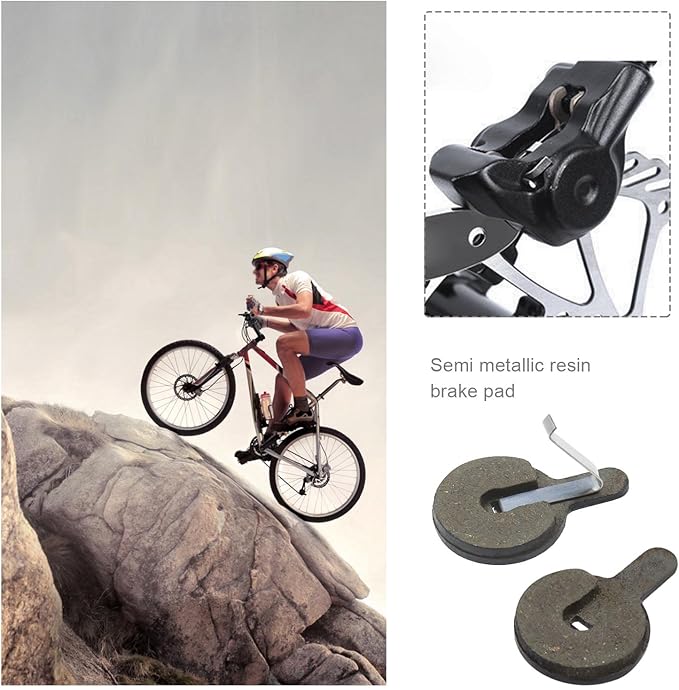SING F LTD 2 Pairs of Resin Semi Metallic Bike Disc Brake Pads Compatible with Shimano SRAM AVID Hayes MX3 MX4 4mm Thickness Mountain Road Bike Cycling Bicycle MTB Disc Brake Pad