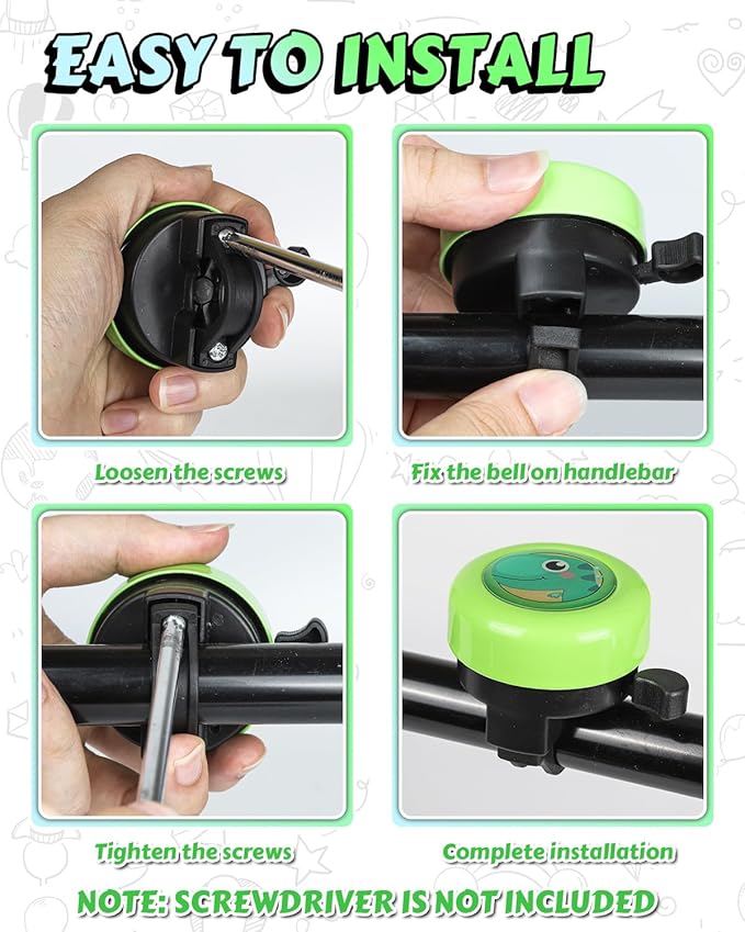 VICTGOAL Bike Bell for Kids with Loud Clear Sound, Bicycle Bell Scooter Bike Horn Ringtone Alert Cute Cycling for Toddler Children Boys Girls