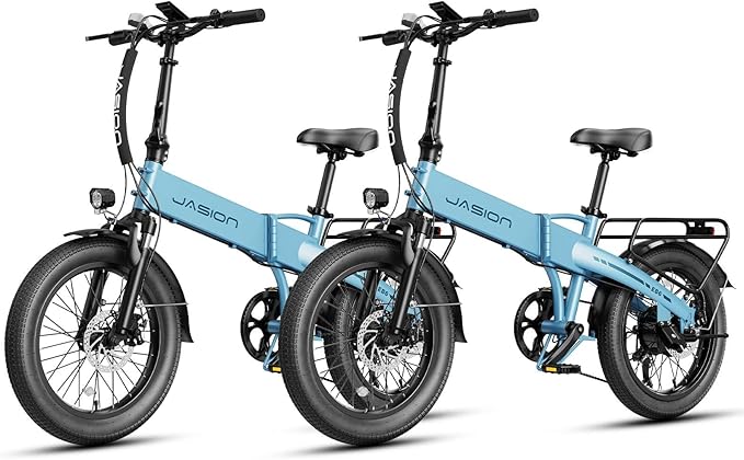 Jasion Electric Bike for Adults, 1000W Peak Motor Foldable Ebike, Aluminum 20'' Fat Tire Electric Bicycle Built-in 48V Removable Battery, EBS Commuter E Bikes up to 23 MPH & 45 Miles Max Range