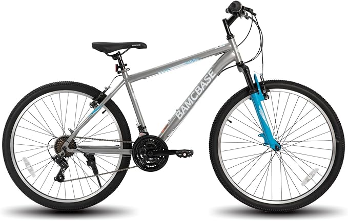 HILAND 26 27.5 29 Inch Mountain Bike, Mens Womens MTB with 21 Speeds, High-Tensile Steel Frame, V Brake, Hardtail Bicycle for Adults
