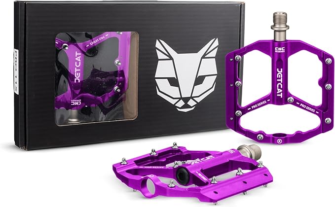 Mountain Bike Pedals Flat - MTB Pedals Flat, Bicycle Pedals, Road Bike Pedals, BMX Pedals, for BMX MTN Road Gravel EBike, Specialized Parts, Adults, Aluminum Metal Stamp 9/16"