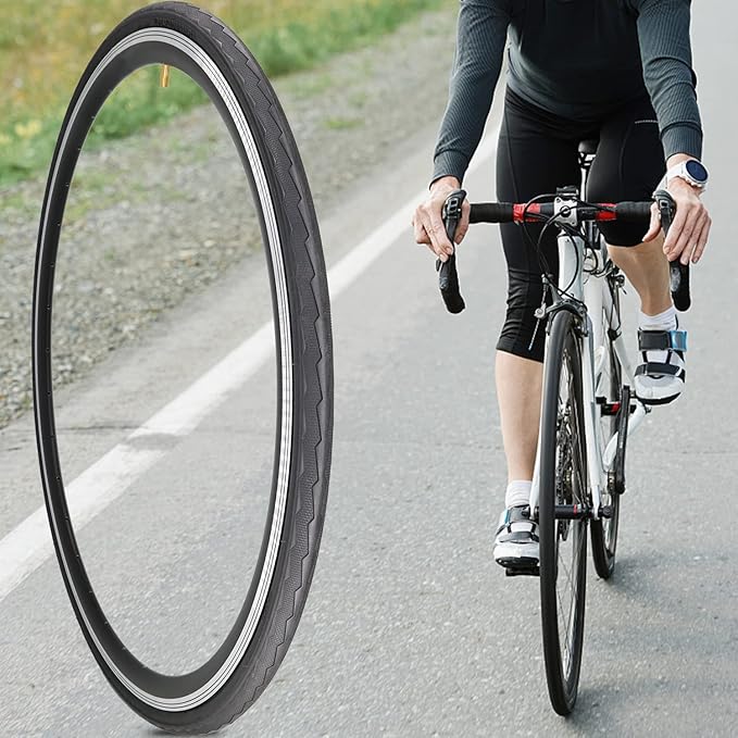 1 or 2 Pack 700X23C/25C/28C/35C Road Bike Tires with or Without 2 Inner Tubes Presta Valve and 2 levers for City Commuter Road Pavement Garden Trail Bike Tires