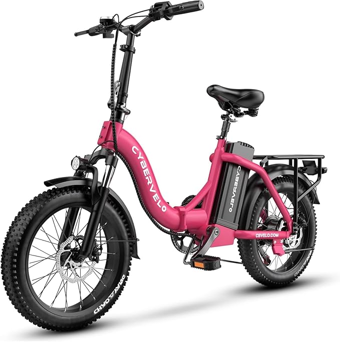 YorkE 1000W Folding Electric Bike, 48V 20AH Large Removable Battery E Bike, 30+MPH, 80 Miles Max Range, 20" Fat Tire Electric Bike for Adults, Adult Electric Bicycles for Commute, 7-Speed