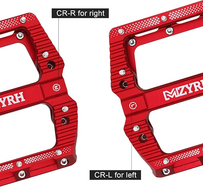 MZYRH Road/Mountain Bike Pedals MTB Pedals Bicycle Flat Pedals 3 Bearings 9/16” Aluminum Alloy Bicycle Platform Pedals for BMX MTB