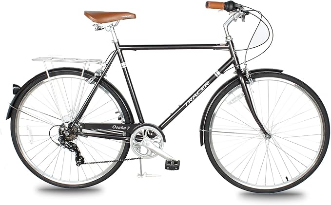 Tracer Osaka Hybrid Bikes, Steel Frame, Shimano Nexus Inter 3/7 Speed, Brown Seat Brown Grips, Road Bike, City Bike, Multiple Colors