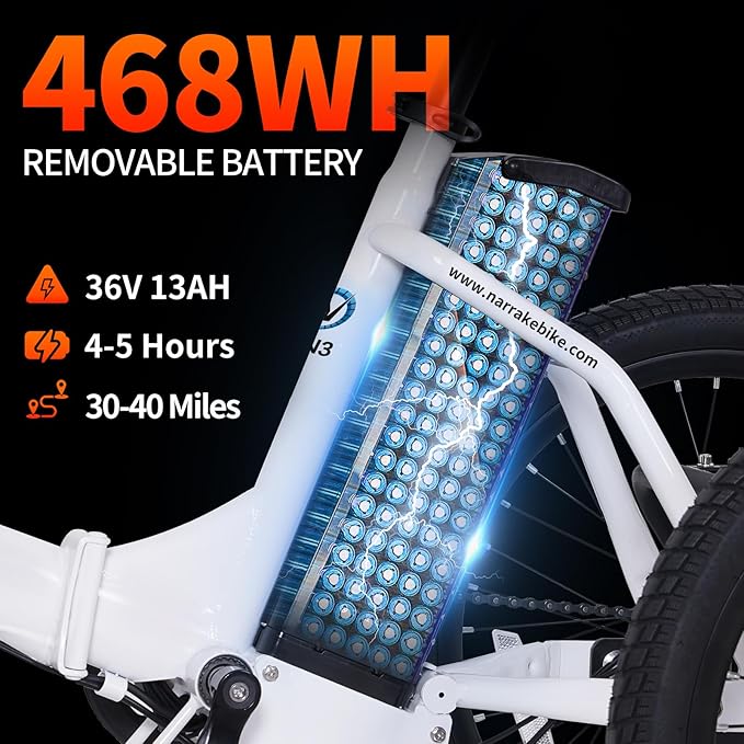 Electric Tricycle for Adults,Fat Tire Folding Electric Trike,3 Wheels Electric Bicycle Bikes, Peak 700W Step-Thru Etrike with 468WH Removable Battery and Large Basket for Women Men