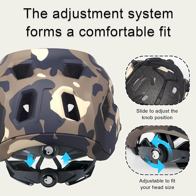 Bike Helmet for Adult & Youth, Lightweight MTB Helmet with Adjustable Visor for Mountain/Road Cycling, 2 Sizes for Men Women Boys Girls